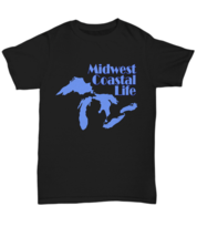 Great Lakes Shirt Midwest Coastal Life Michigan Native T-Shirt Fresh Water Lakes - £17.42 GBP+
