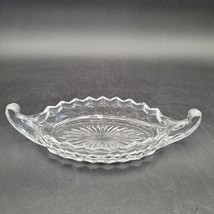 Vintage Fostoria American Clear Glass Elegant Handled Small Boat Dish 8 3/4” - £6.95 GBP