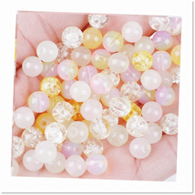100PCS Yellow Crackle Lampwork Glass Beads Kit - 8MM Aurora Crystal, Mat... - $371.47 MXN
