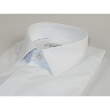 Mens CEREMONIA Formal Shirt Hidden Button 100% Cotton Slim Fit #9010 13 White image 5