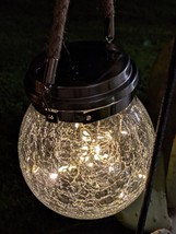 Cooo 2 Pack Solar Lanterns Outdoor Waterproof Hanging Crack Glass Lanterns 30... - £24.57 GBP