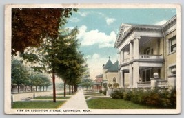 Ludington MI View On Ludington Ave Michigan Postcard C50 - $6.95