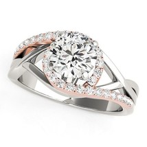 Size: 8 - 14k White And Rose Gold Bypass Diamond Engagement Ring (1 1/4 cttw) - £2,823.32 GBP