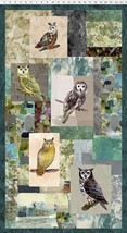 24&quot; X 44&quot; Panel Owls Birds of Prey Wild Wonder Cotton Fabric Panel D482.59 - £8.44 GBP