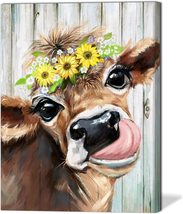 Country Cow Decor Farmhouse Kitchen Wall Decor Cow Pictures Wall Decor Rustic Cu - £21.78 GBP