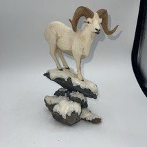 DANBURY MINT Dall Sheep White Bighorn Nick Bibby Design Snow Rocks Statu... - $39.59