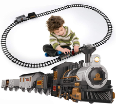 Electric Train Set For Kids Battery-Powered 3 Cars And 10 Tracks Old Boys Girls - £30.18 GBP