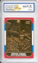 1986 Michael Jordan Fleer Rookie 23KT Gold Card Reprint Special Edition Graded - £13.72 GBP