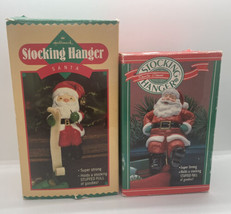 Vintage Hallmark Santa Claus stocking Christmas hangers with boxes 1980s - $16.36