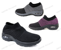 Brand New Women&#39;s Sock Sneakers Air Cushion Platform Mesh Casual Walking... - £16.08 GBP