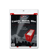 BCW Comic Book Bin Partitions - Red - Pack of 3 - Fits Short and Long Bins - £10.60 GBP