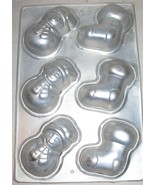 2006 Wilton Stocking Snowman 6-Mini Cake Cupcake Aluminum Pan 2109-189 C... - $207.30 MXN