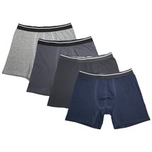 4PK Assorted Mens Cotton Boxer Briefs Comfort Flexible Soft Waistband Un... - £11.28 GBP