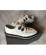 Alexander McQueen ivory Two-tone Leather Lace-up Creeper Shoes  sz 41 c - $10,733.61 MXN