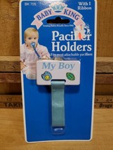 My Boy Baby Pacifier Holder With Hook n Loop Ribbon By Baby King NEW IN ... - £16.88 GBP