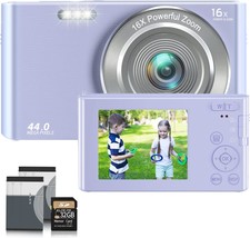 Digital Camera Cheap,2.7K 44Mp Digital Camera For Kids With 32Gb Sd, Purple - £29.15 GBP