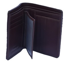 Finesse Chocolate Brown Multi Card &amp; Cash Slots Real Crocodile Leather W... - £140.72 GBP