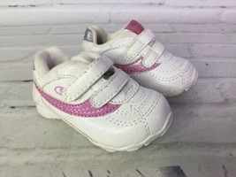 Champion Baby Girls 2W Pre-Walk White Pink Glitter Impact Tennis Shoes Sneakers - £9.30 GBP