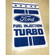 Ford Turbo White Flag 3X5 Ft Polyester Banner USA - £12.64 GBP