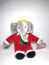 Babar The Elephant by Gund 14” 1988 Vintage Stuffed Plush Toy Christmas Red Suit - £13.26 GBP