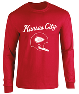 Chiefs Throwback Helmet Long Sleeve T-Shirt - $473.02 MXN