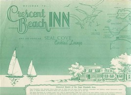 Crescent Beach Inn &amp; Seal Cover Lounge Placemat Cape Elizabeth Maine 1960s - £10.69 GBP