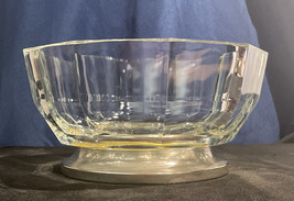 Vintage Large  9” Fine Crystal Glass  Bowl Clear Silverplate Base Made I... - £13.44 GBP
