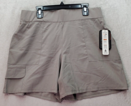 RBX Active Activewear Shorts Women&#39;s Medium Khaki Polyester Pocket Elast... - £18.14 GBP