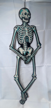 Vtg Die Cut Beistle Co Jointed One Sided Skeleton Halloween Decoration 32.5&quot; - £31.61 GBP