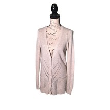 MOTH ANTHROPOLOGIE Womens Size Medium Oatmeal Long Cardigan Sweater Knit - £17.15 GBP