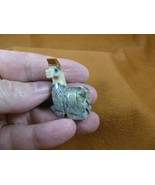 Y-LLA-SI-35) baby gray LLAMA carving SOAPSTONE stone PERU FIGURINE I lov... - £6.84 GBP