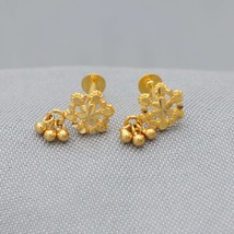 Tiny Stud Flower Earrings 20k Gold Stud Tops Women Earrings Baby Earrings Handma - £106.31 GBP