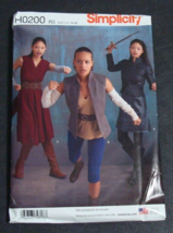 Simplicity Pattern H0200 Sz 14-22 Misses&#39; Warrior Costume Pants Top Arm ... - $165.85 MXN