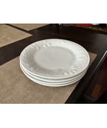 Set of 4 Gibson 10.5” Embossed Raised Fruit White Dinner Plates - $35.12 CAD