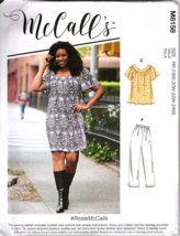 McCall&#39;s M8158 Womens 18W to 24W Top, Dress and Capri Pants Sewing Pattern Uncut - £12.58 GBP
