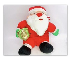 Vintage Plush Santa Clause International Silver Company Toy 24&quot; Puffy Multicolor - £23.40 GBP