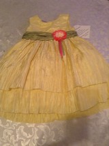 Fathers Day holiday Size 4 Blueberri dress tiered yellow girls  - $19.99