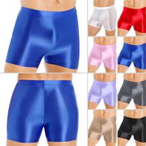Men&#39;s Shiny Satin Glossy Shorts Elastic Boxer Briefs Underpants Trunks Underwear - £8.62 GBP
