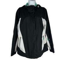 Free Country Women&#39;s Athletx Series Hooded Jacket Size L Black/White - £14.54 GBP