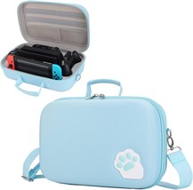 Nintendo Switch/Oled Model-Compatible Blue Cute Cat Paw Carrying Case Fits - £33.00 GBP