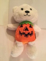 Jack o lantern bear plush pumpkin animal white orange 12 inch - £9.26 GBP