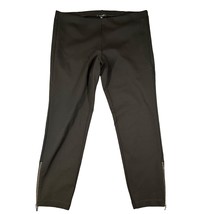 Eileen Fisher Womens Medium Black Ponte Pull On Zippered Ankle Cropped P... - $29.99