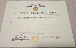 1981 USAR U.S. Army Reserve Meritorious Service Medal Citation Raised Se... - $19.78