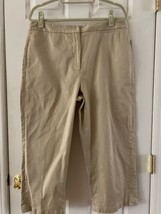 Talbots Women&#39;s Pants Stretch size 16 khaki cropped cotton blend machine... - $12.87