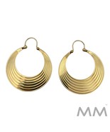 14K Yellow Gold Hoop Earrings w/ Ribbed Design 5.1 Grams - €765,59 EUR