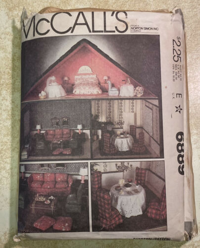 McCalls 6889 Doll House 25"x30" + Furniture Craft Package Pattern Uncut Vtg 70s - £13.86 GBP