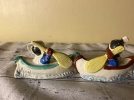 Vintage Native American Heritage Indians in Canoes Salt &amp; Pepper Shakers... - $18.00