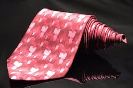 RAPHAEL Men's Silk Tie Geometric Love Layerd 3.75"x 59" Red - $10.12