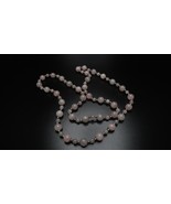 Vintage Pink Rose Quartz Necklace 31 inch x 10mm NB10 - €20,86 EUR
