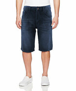 Men&#39;s Classic Distressed Skinny Slim Fit Jean Med Blue Denim Shorts - 34 - $24.56 CAD